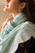 Majestic Wave Embroidered Wool Silk Stole
